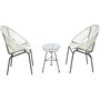 Voir la diapositive 4 : Habitat et Jardin Salon de jardin acapulco  Poli - 2 places - Blanc