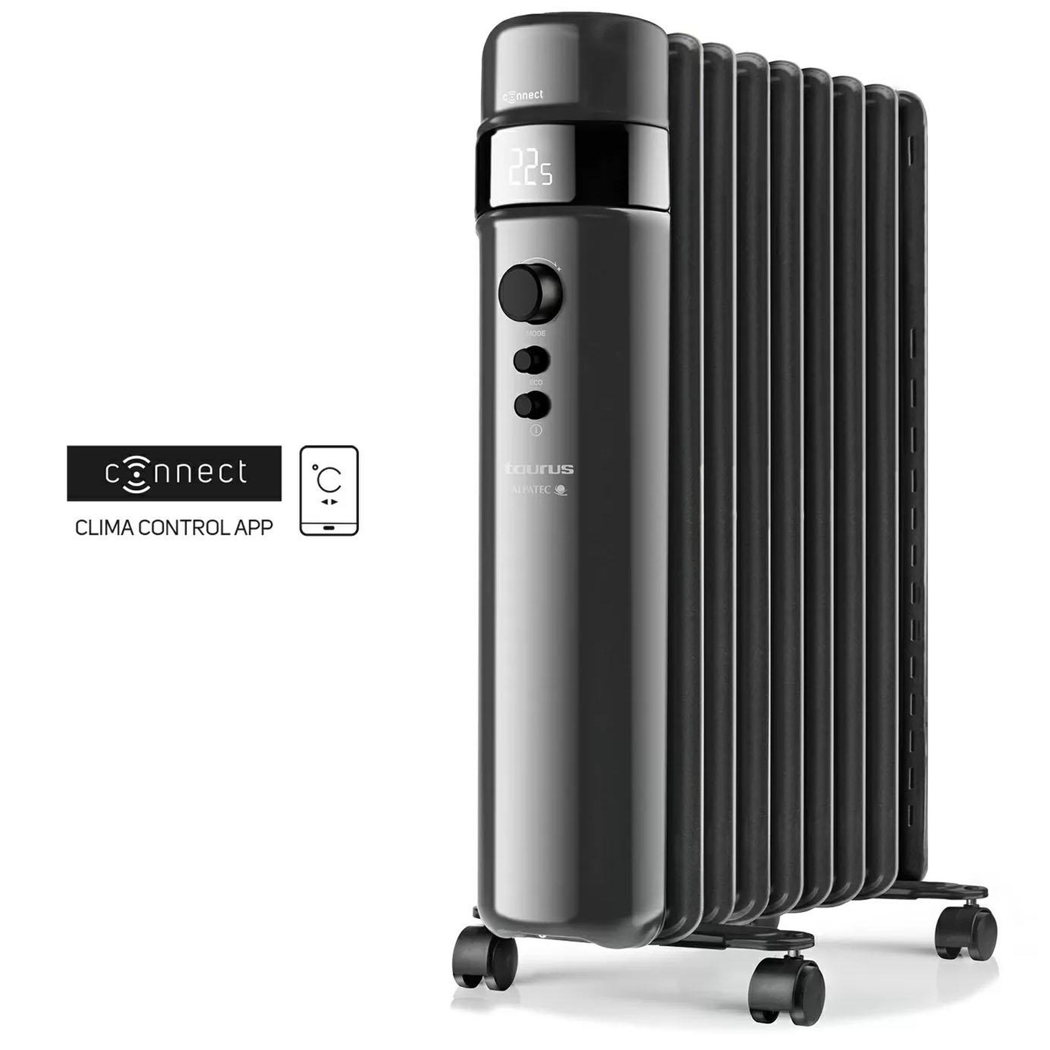 Taurus Alpatec Radiateur à bain d'huile connecté 2000w noir - AGADIR CONNECT 2000