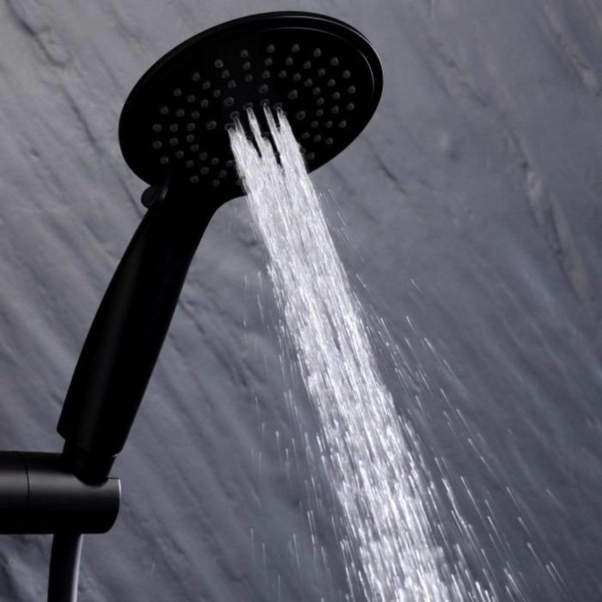 Paris Prix Ensemble Barre de Douche & Pommeau  5 Positions  24cm Noir