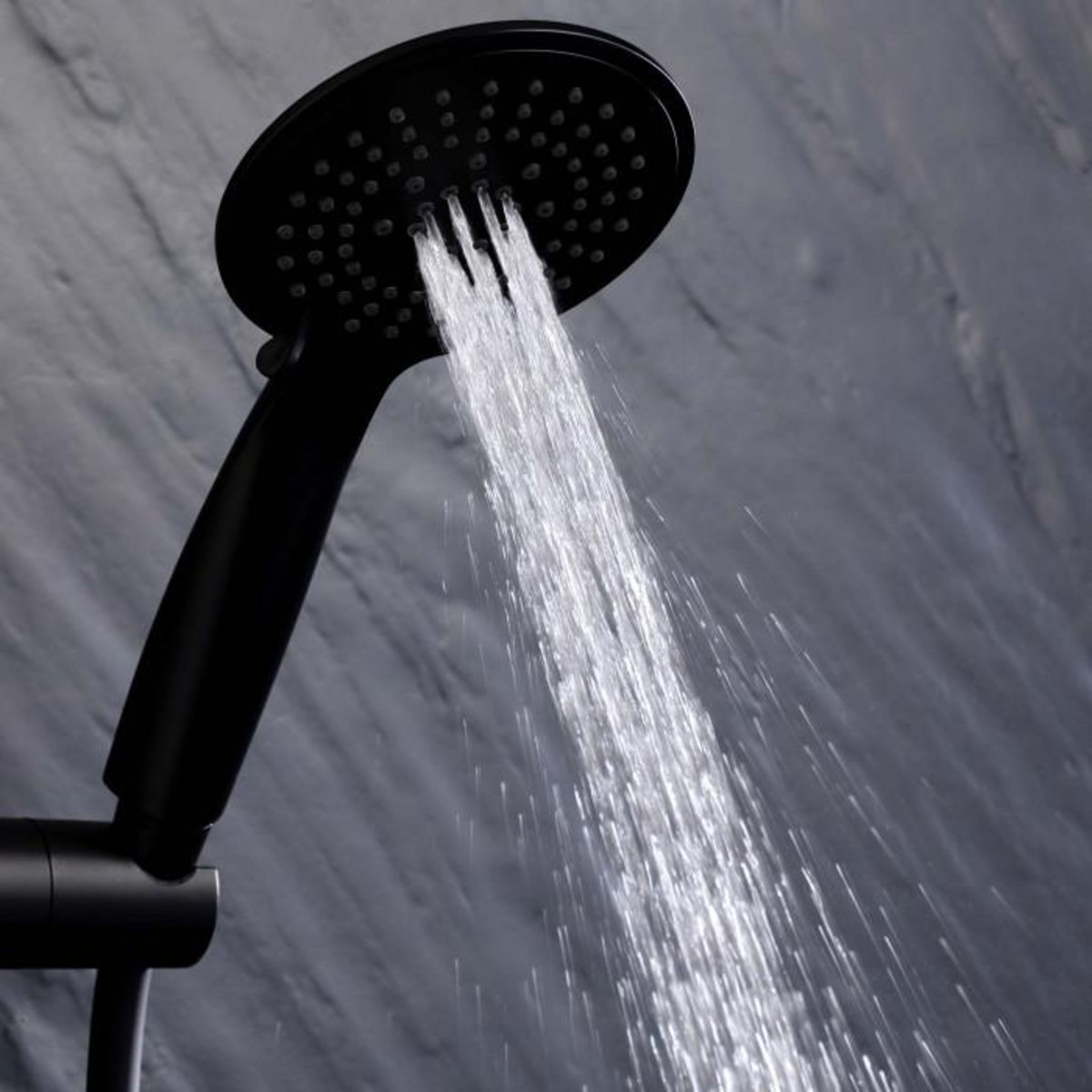 Paris Prix Ensemble Barre de Douche & Pommeau  5 Positions  24cm Noir