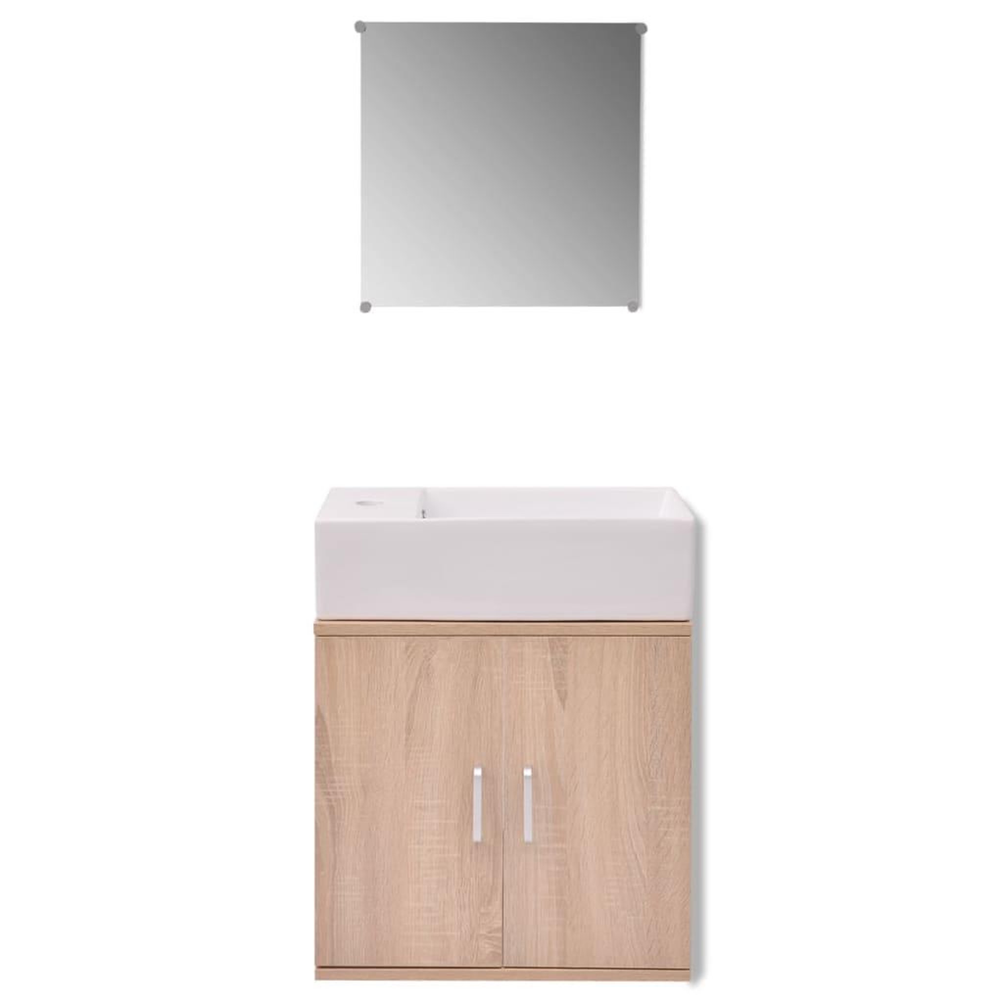 Voir la diapositive 3 : VIDAXL Meubles de salle de bains trois pieces Beige