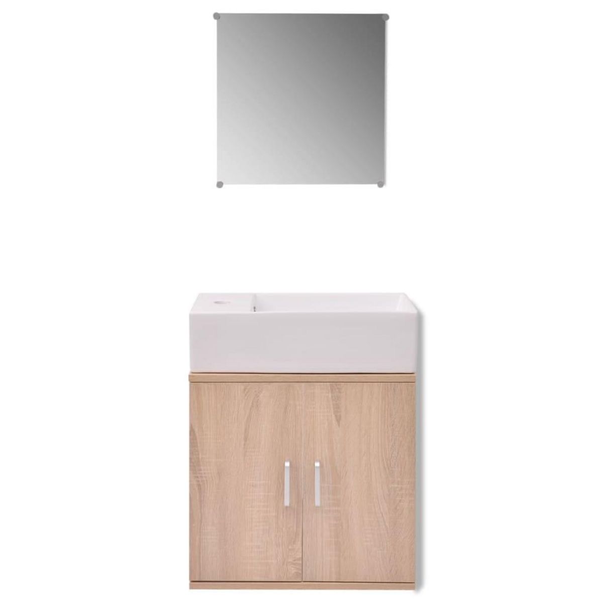 VIDAXL Meubles de salle de bains trois pieces Beige