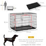 Voir la diapositive 3 : PAWHUT Cage de transport pour chien pliable - 2 portes verrouillables - plateau amovible - dim. 121L x 77l x 82H cm - acier ABS noir