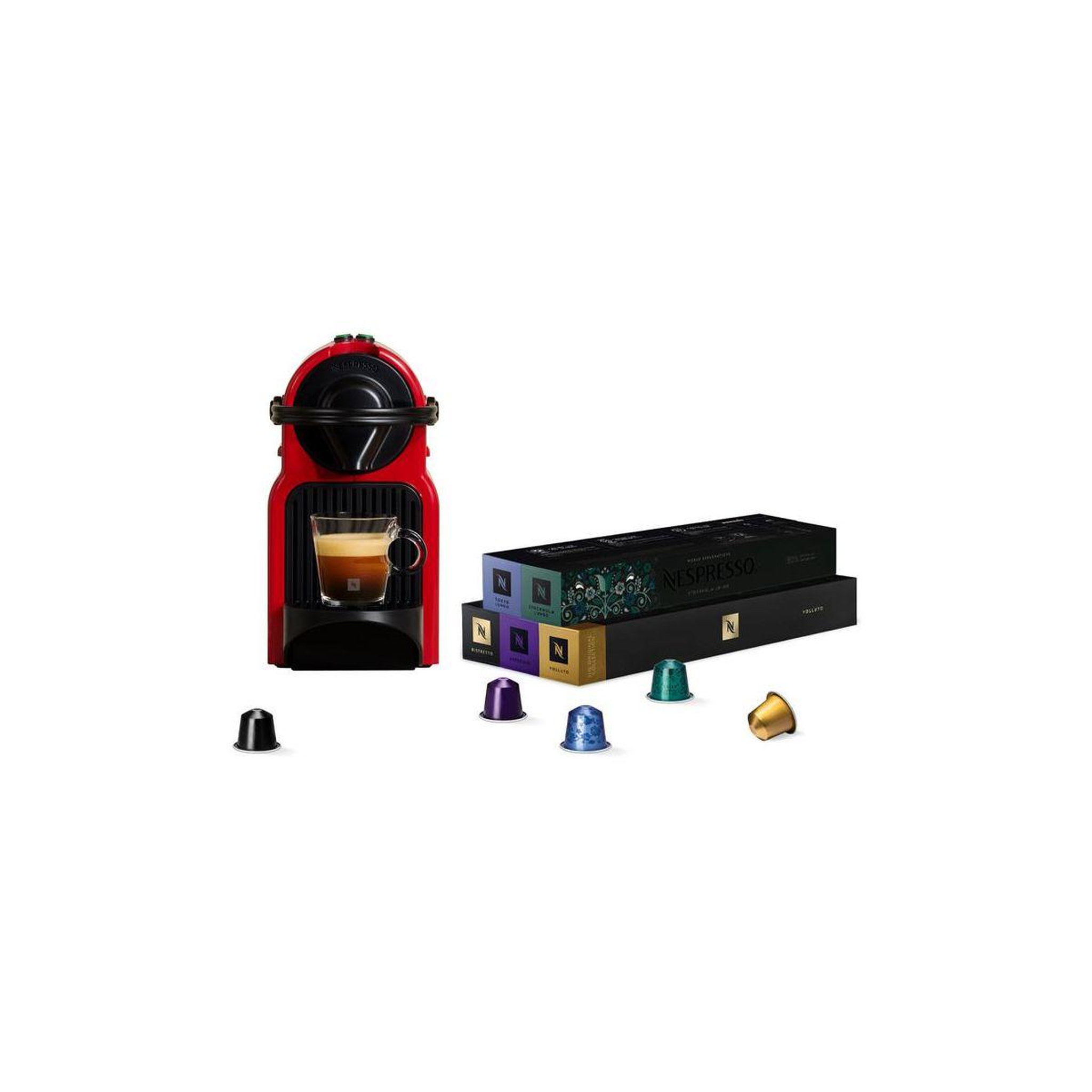 KRUPS Cafetière à dosettes machine à capsules Inissia rouge +50 caps YY5789FD