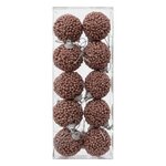 ATMOSPHERA Lot de 10 Boules de Noël  Petites Billes  4cm Rose