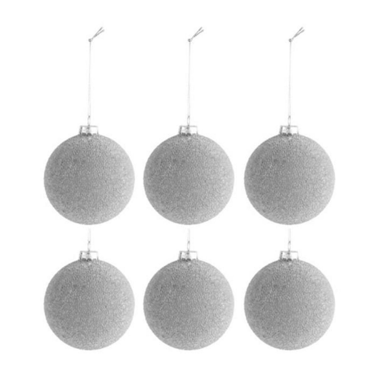 Paris Prix Lot de 6 Boules de Noël Design  Perles  8cm Naturel