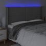 Voir la diapositive 4 : VIDAXL Tete de lit a LED Gris 163x16x118/128 cm Similicuir
