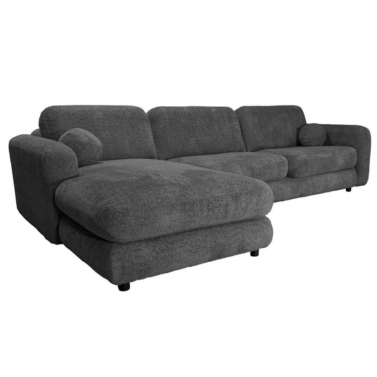 LISA DESIGN Rachel - canapé d'angle gauche 4 places en tissu bouclette