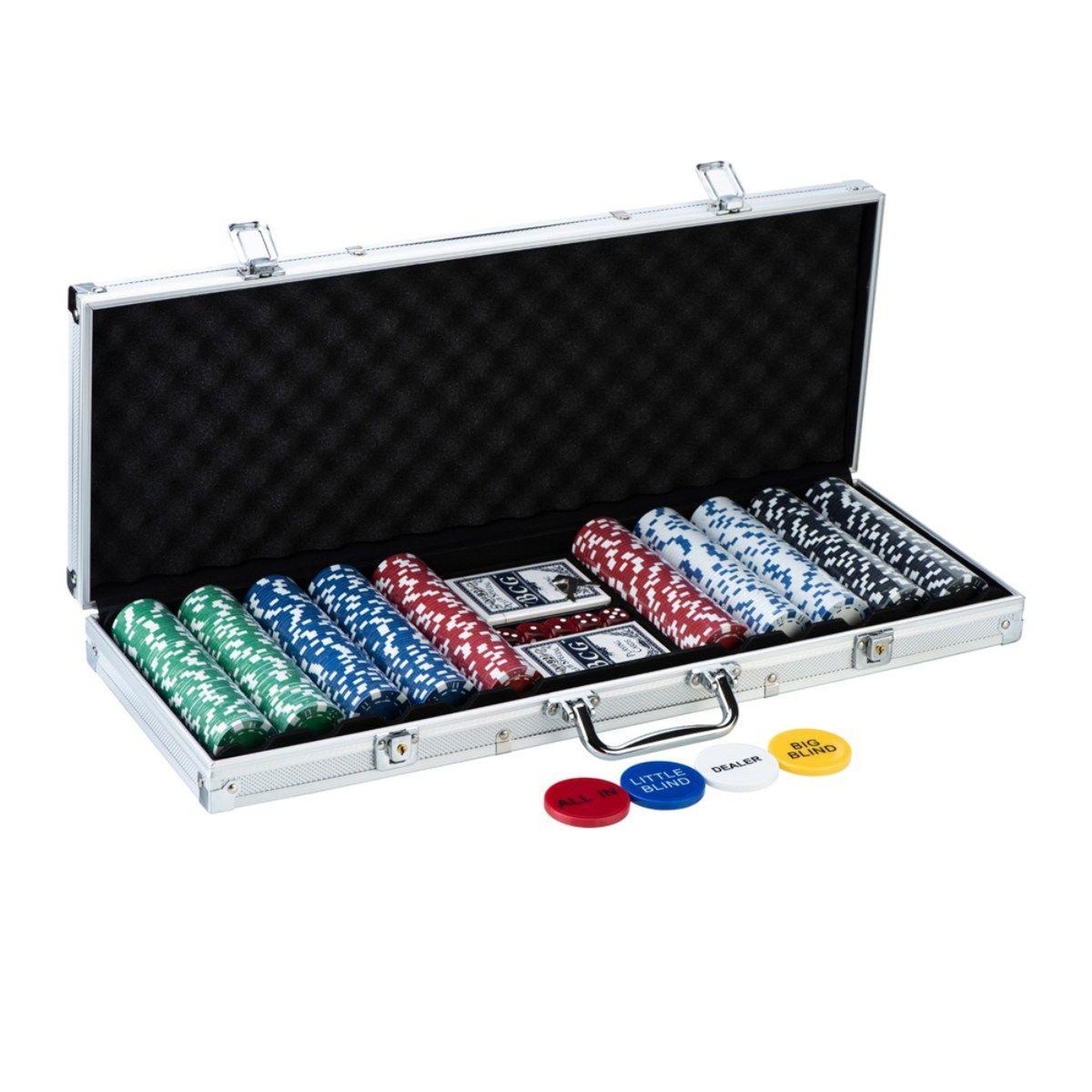 Voir la diapositive 1 : DE FAUGERES Mallette de poker  500 jetons  58cm argent