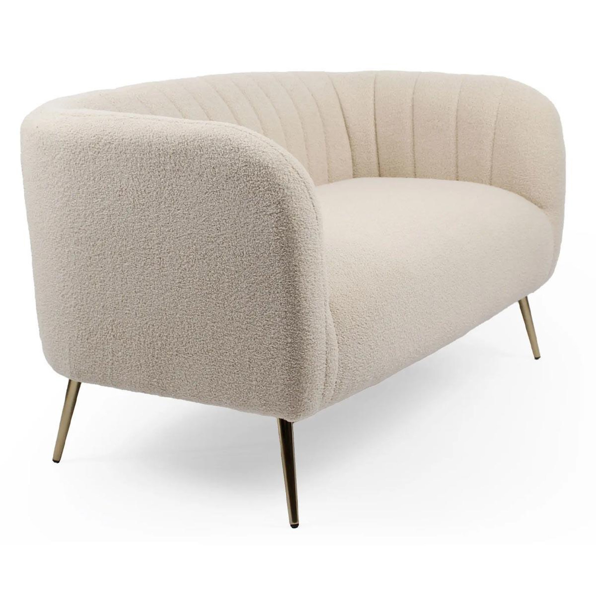 Voir la diapositive 2 : Paris Prix Canapé 2 places bouclette  reuben  128cm beige