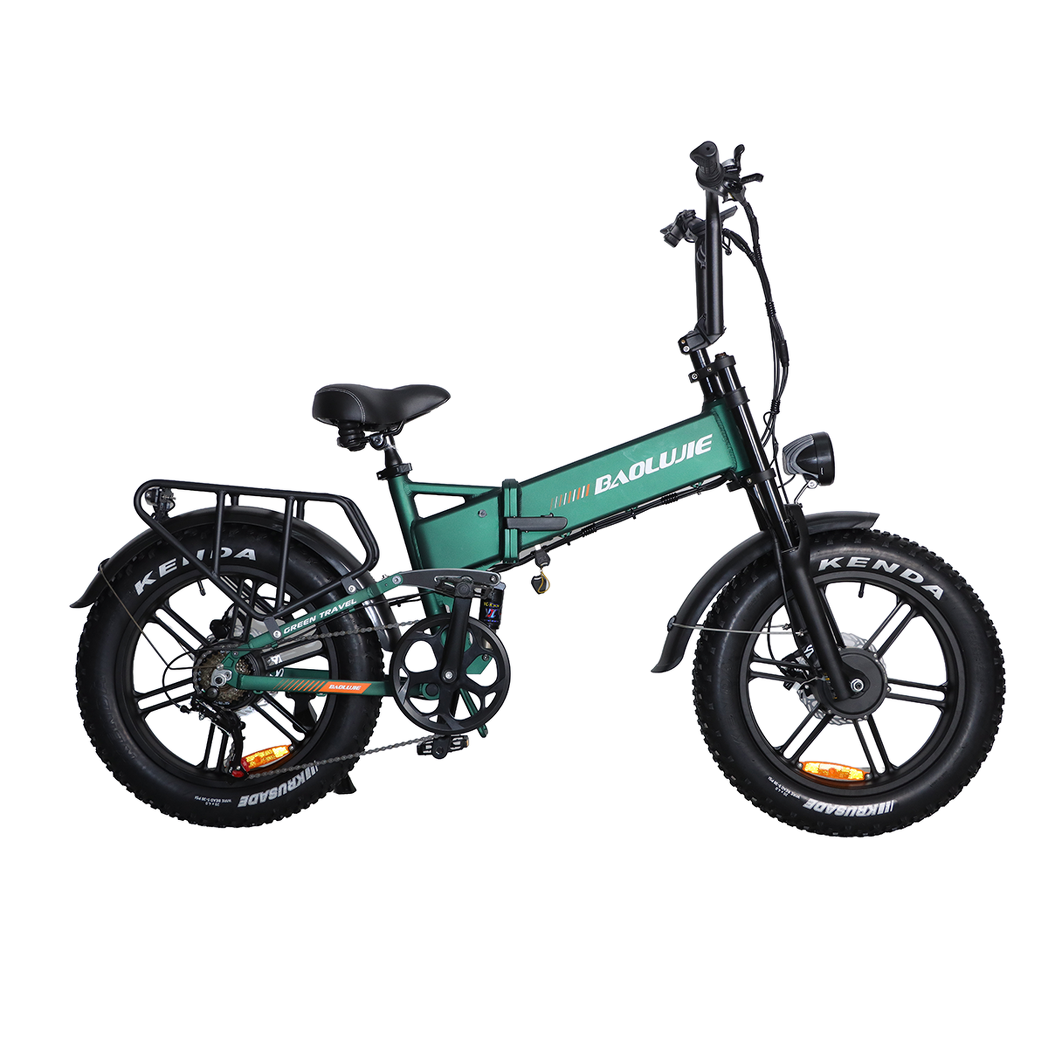 BAOLUJIE Vélo électrique pliable à gros pneus baolujie d2, 960 wh, tout suspendu, vert