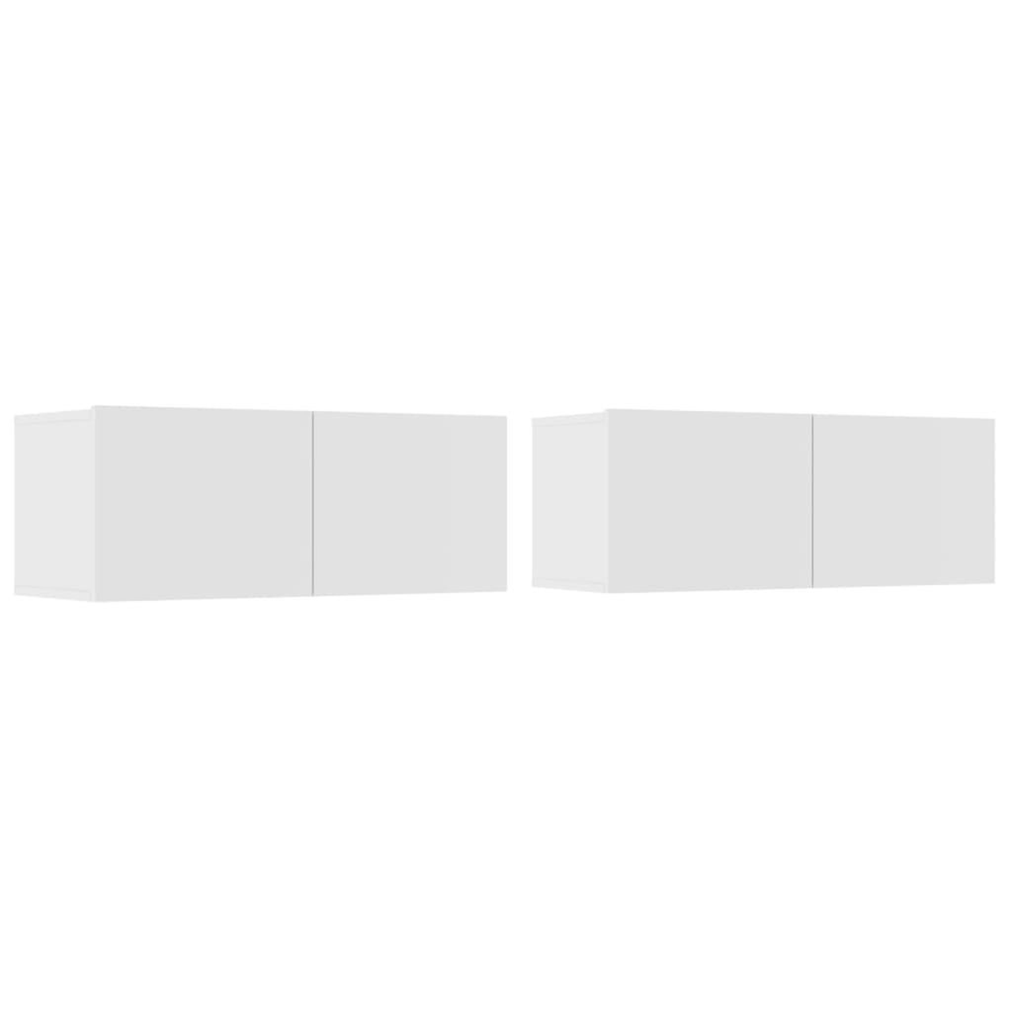 Voir la diapositive 2 : VIDAXL Meubles TV 2 pcs blanc 80x30x30 cm bois d'ingenierie