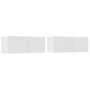 Voir la diapositive 2 : VIDAXL Meubles TV 2 pcs blanc 80x30x30 cm bois d'ingenierie