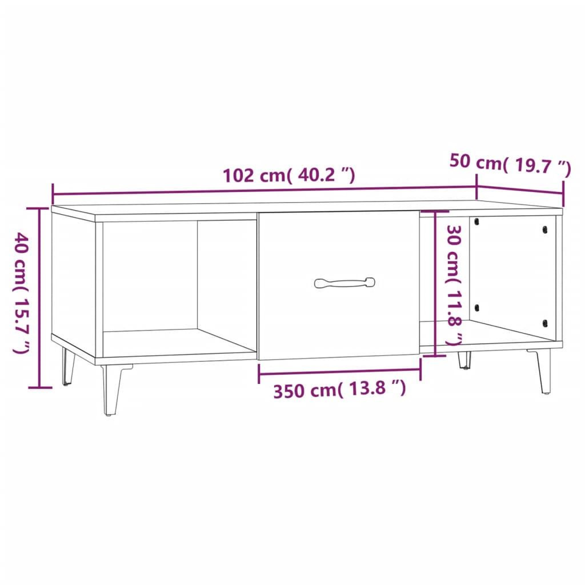 Voir la diapositive 6 : VIDAXL Table basse Gris beton 102x50x40 cm Bois d'ingenierie