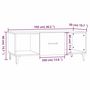Voir la diapositive 6 : VIDAXL Table basse Gris beton 102x50x40 cm Bois d'ingenierie