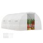 Voir la diapositive 1 : OUTSUNNY Serre tunnel 13,5 m² dim. 4,5 x 3 x 2 m - 6 fenêtres, porte zippée enroulable - acier galvanisé PE haute densité blanc