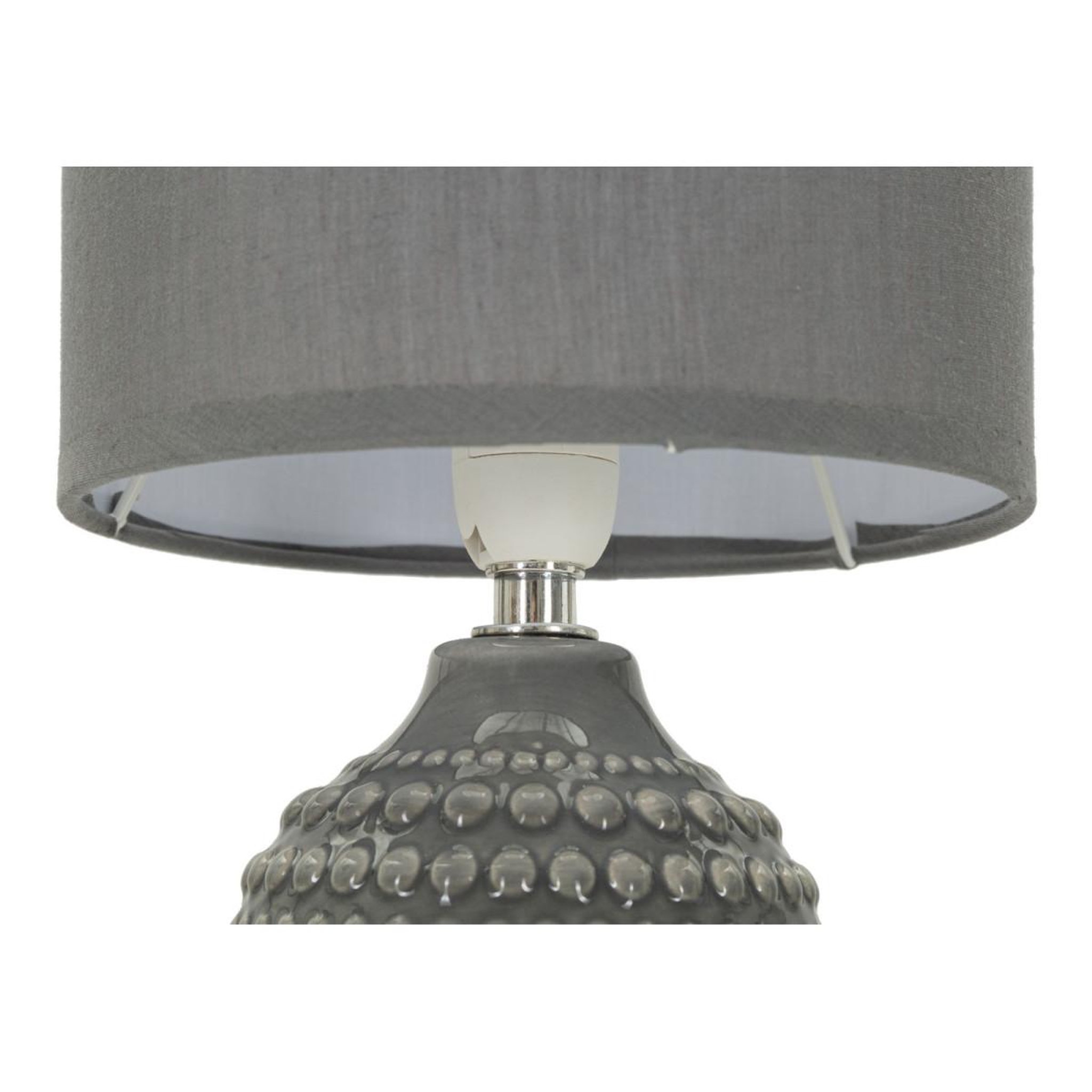 Voir la diapositive 3 : Paris Prix Lampe à poser en céramique  points  30cm gris