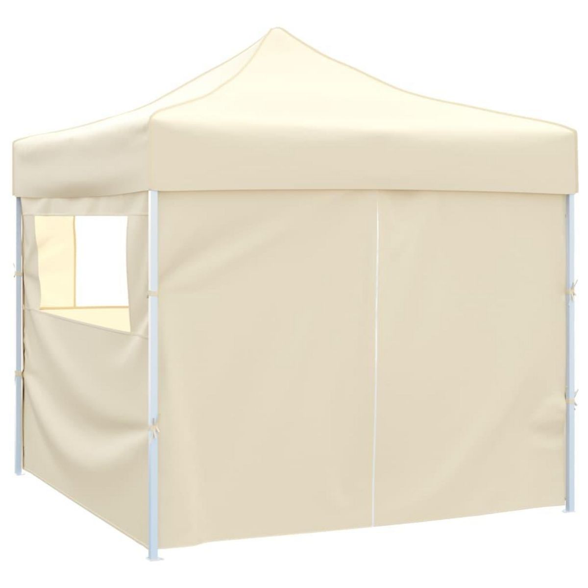 VIDAXL Tente pliable avec 4 parois Creme 3 x 3 m