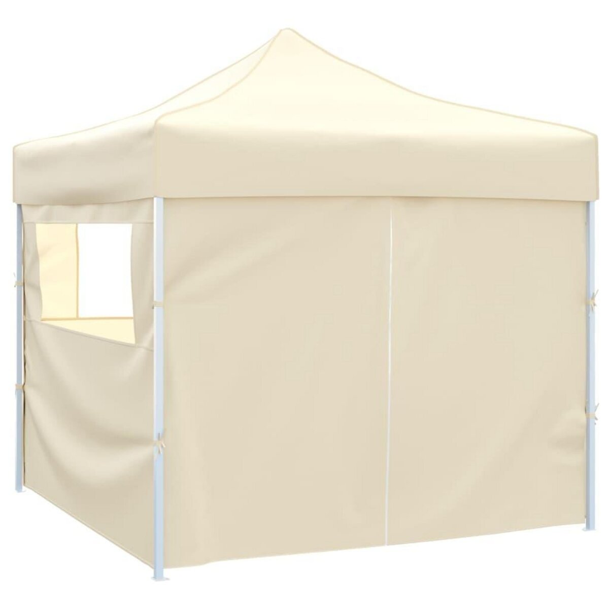 VIDAXL Tente pliable avec 4 parois Creme 3 x 3 m