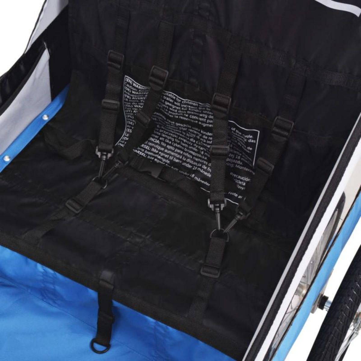 VIDAXL Remorque de vélo gris et bleu 30 kg