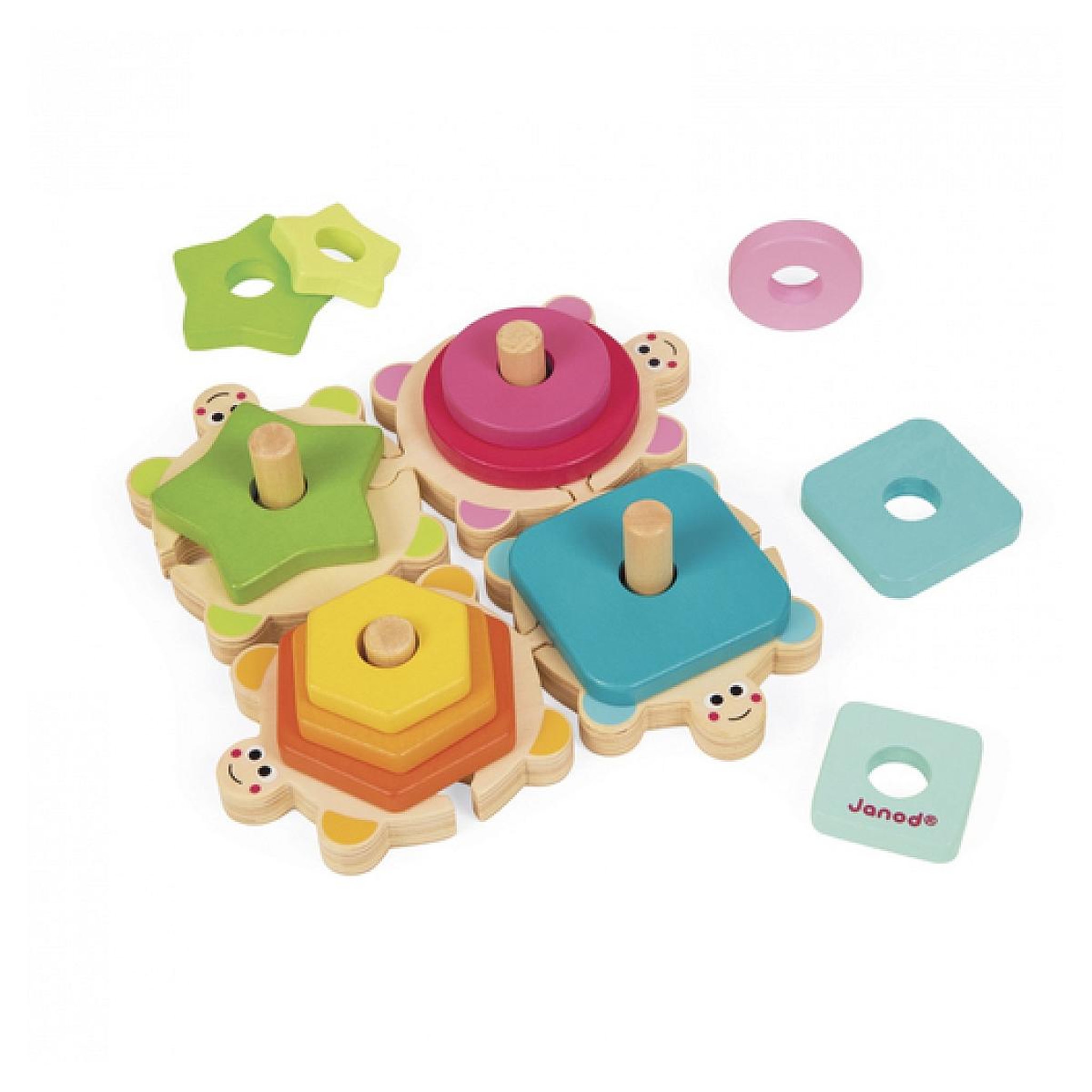 Voir la diapositive 3 : Juratoys-Janod Empilable tortues des formes -