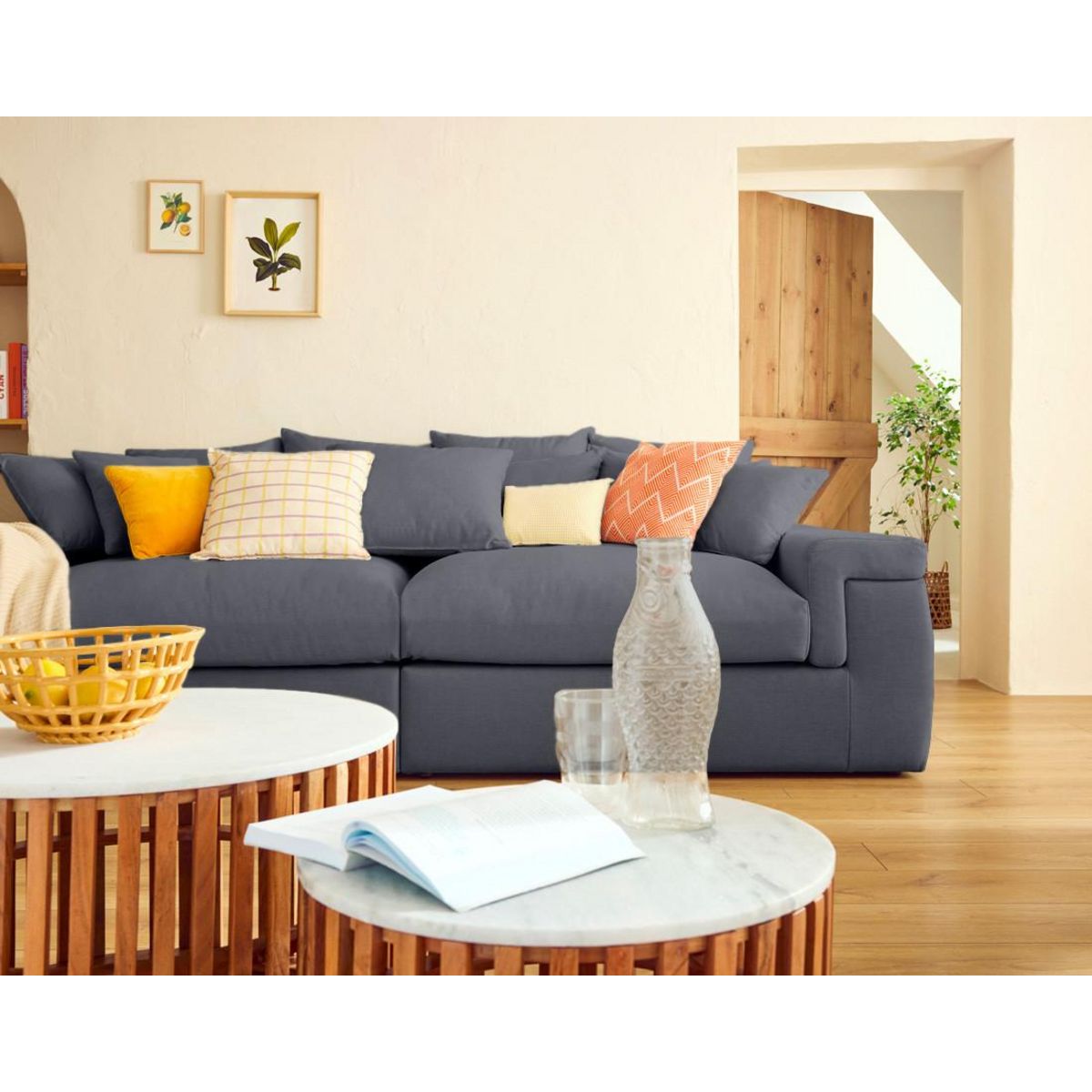 LISA DESIGN Sergio - canapé 4 places - assise profonde - en tissu