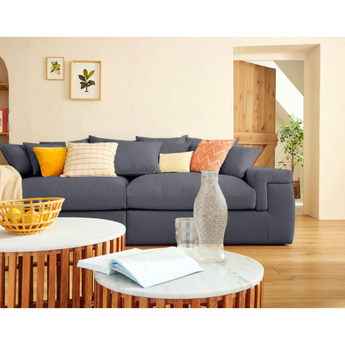 LISA DESIGN Sergio - canapé 4 places - assise profonde - en tissu