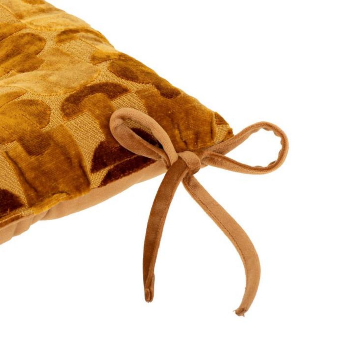 ATMOSPHERA Galette de Chaise en Velours  Luna  38x38cm Ocre