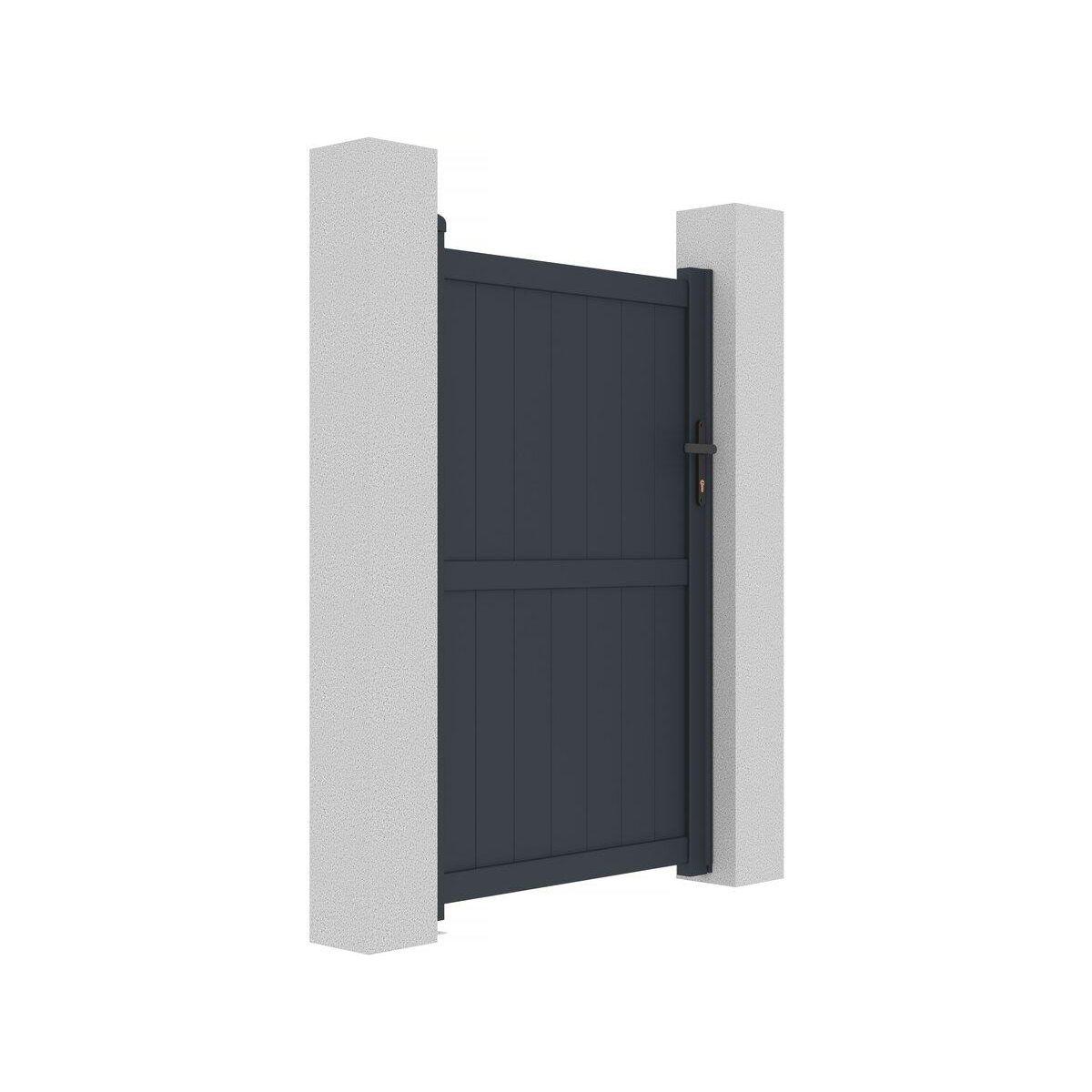 Habitat et Jardin Portillon aluminium  Maurice  - 101.2 x 155.9 cm - Gris
