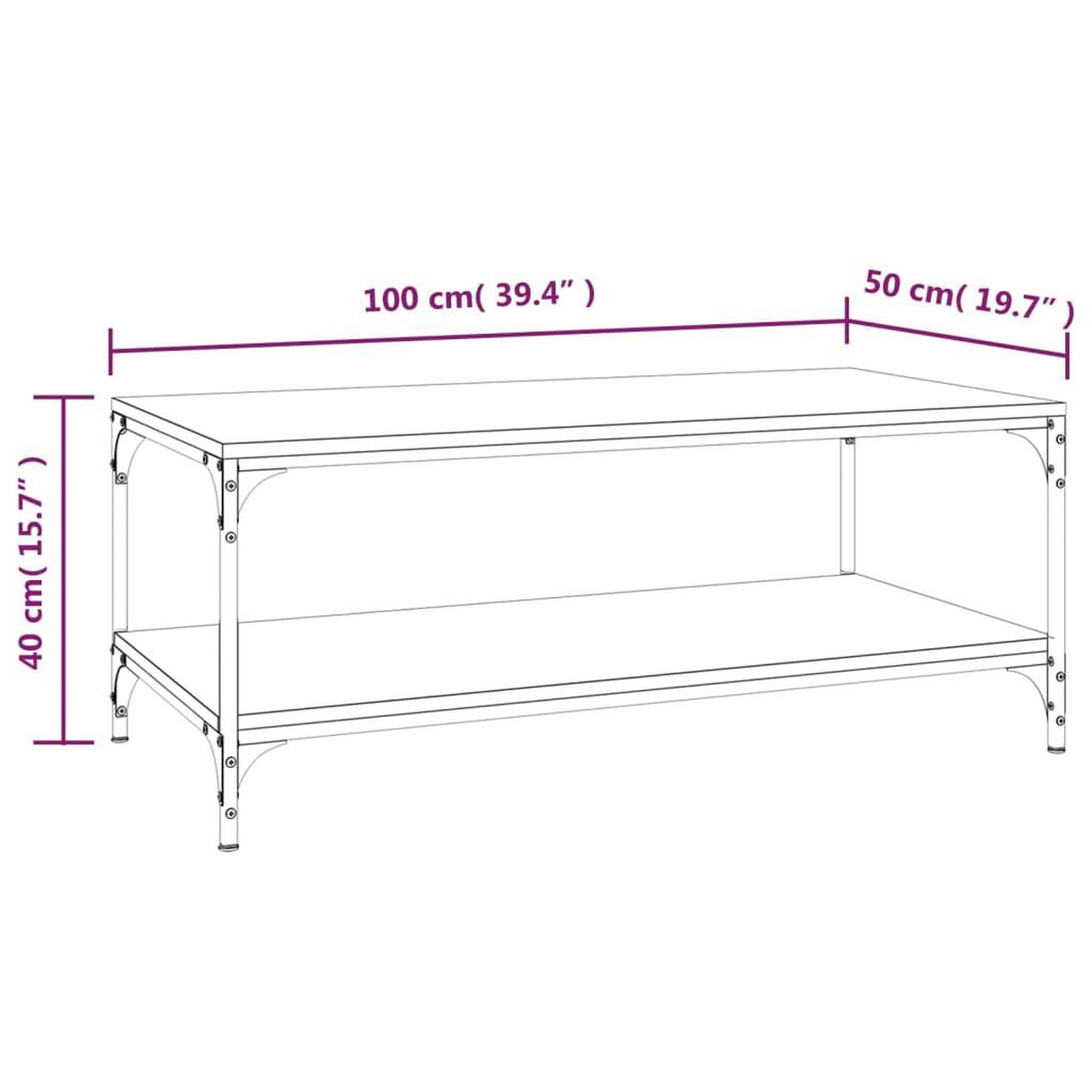 Voir la diapositive 6 : VIDAXL Table basse Chene marron 100x50x40 cm Bois d'ingenierie