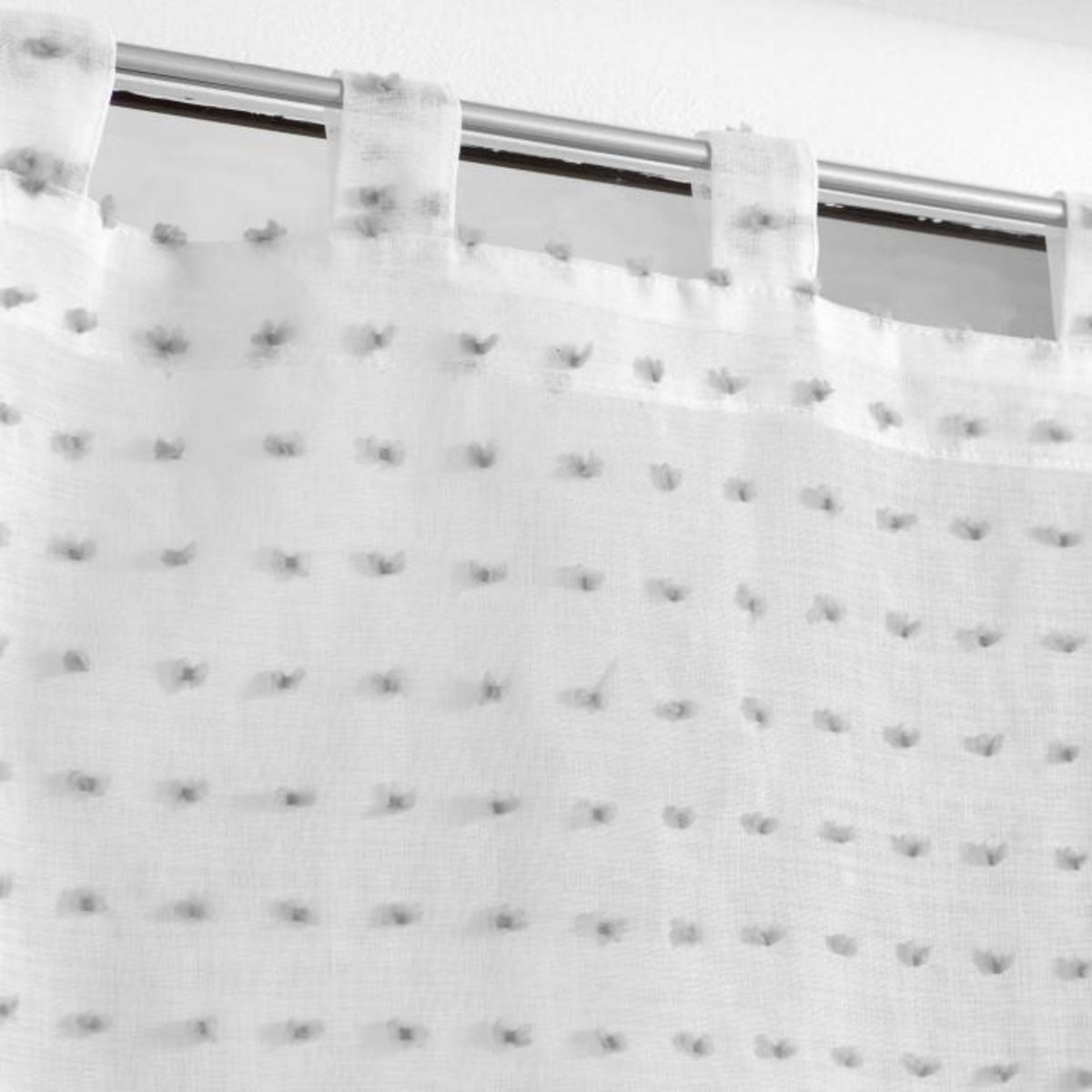 Paris Prix Paire de Voilages  Pomponella  60x160cm Gris