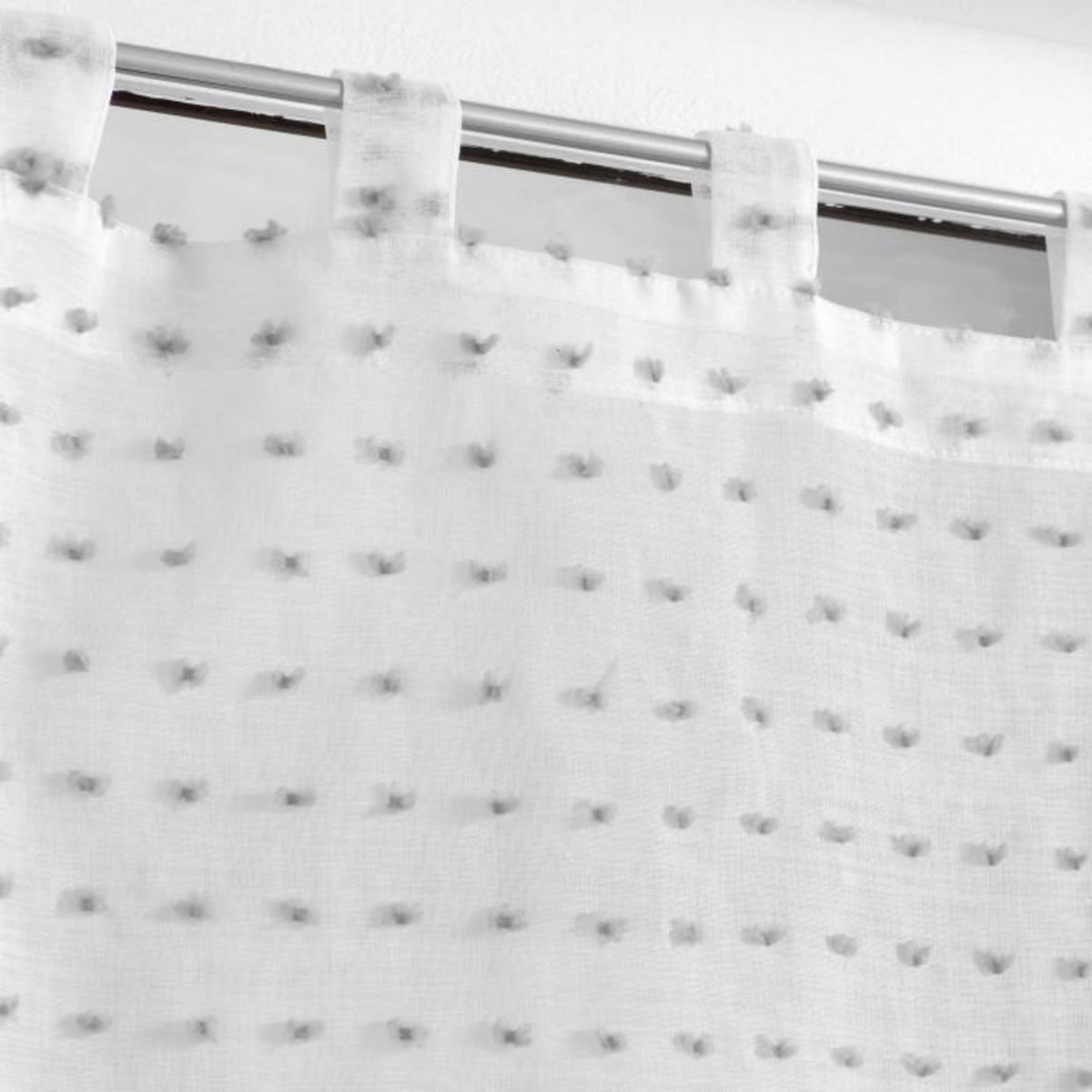 Paris Prix Paire de Voilages  Pomponella  60x160cm Gris