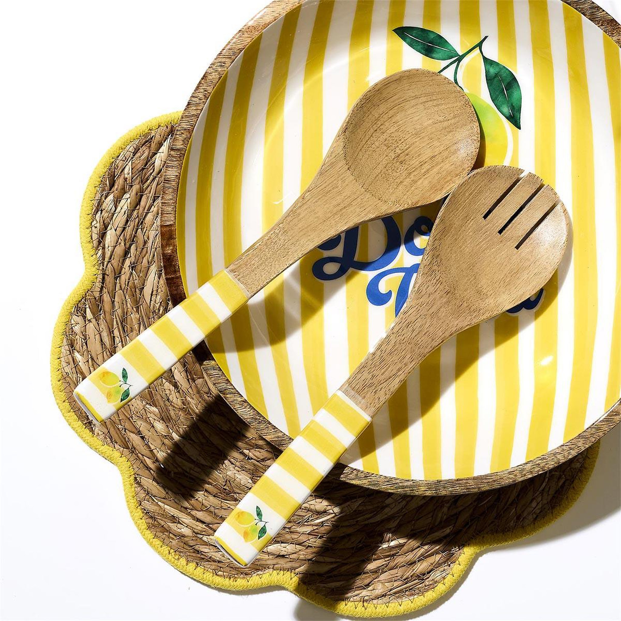 Voir la diapositive 2 : The Home Deco Factory Couverts à Salade en Bois  Dolce Vita  30cm Jaune