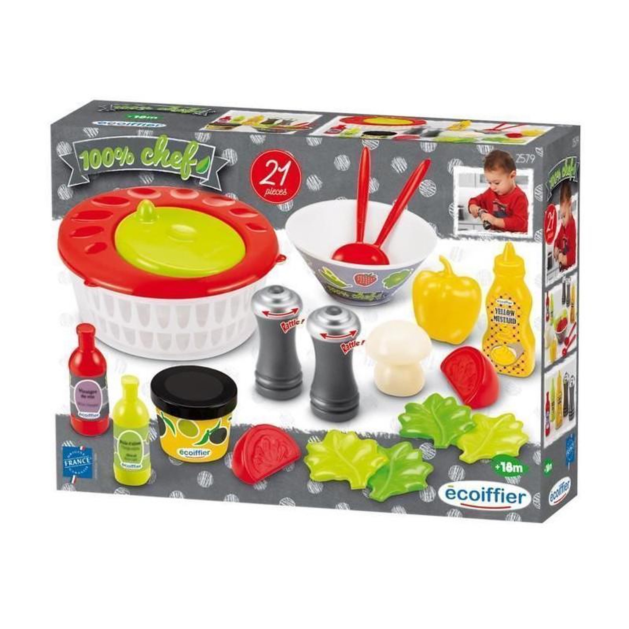 Voir la diapositive 3 : Ecoiffier Jeu de cuisine Ecoiffier Coffret de Salade Composée multicolore