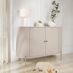 BEST MOBILIER Jaime - buffet bas 139 cm - 2 portes et 1 étagère. Coloris disponibles : Beige