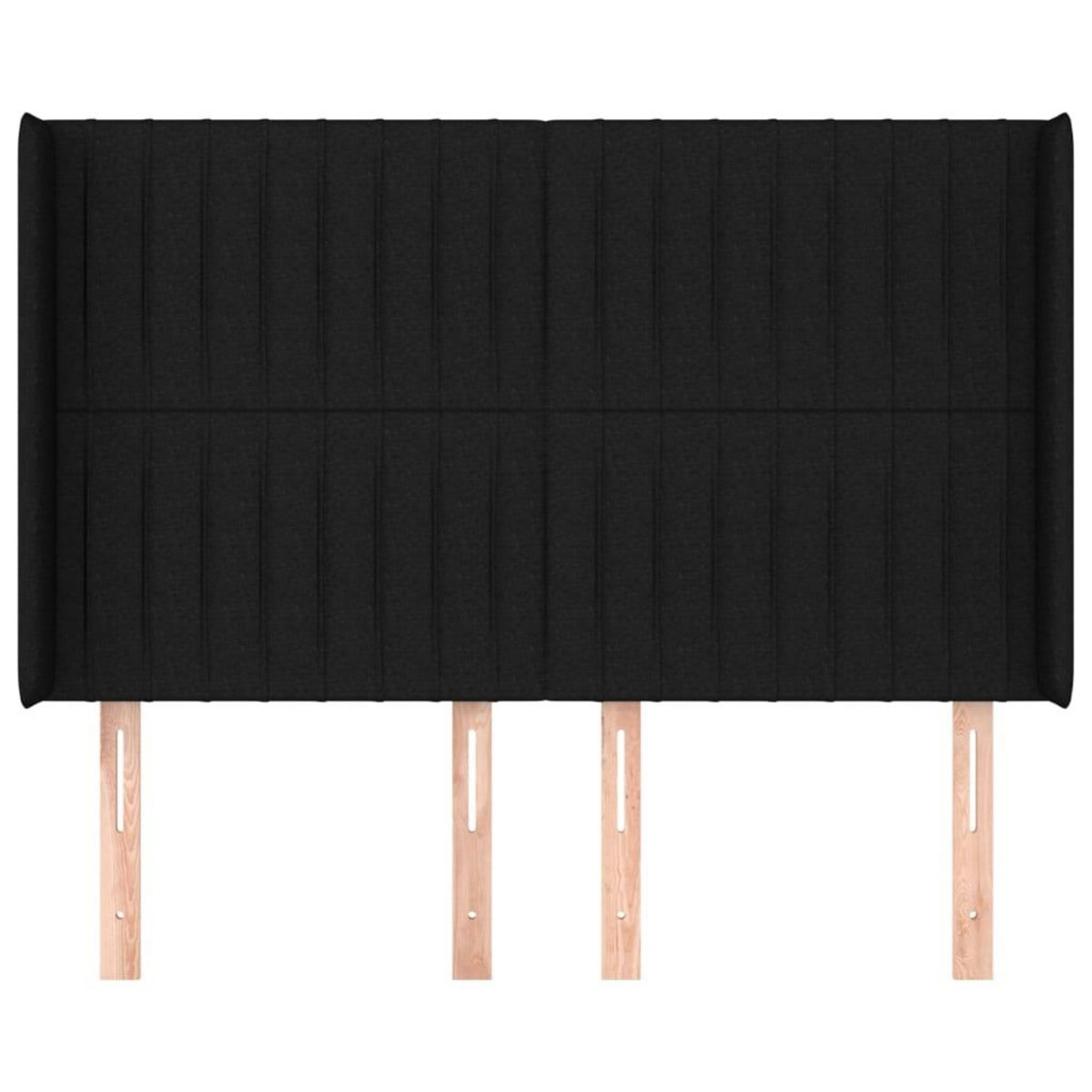 VIDAXL Tete de lit avec oreilles Noir 147x16x118/128 cm Tissu