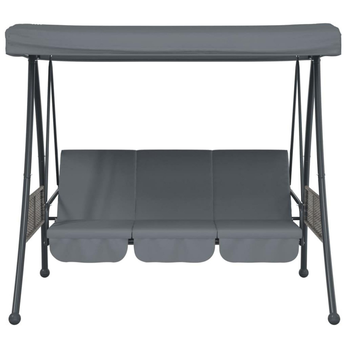 VIDAXL Balancelle de jardin avec auvent reglable gris fonce acier