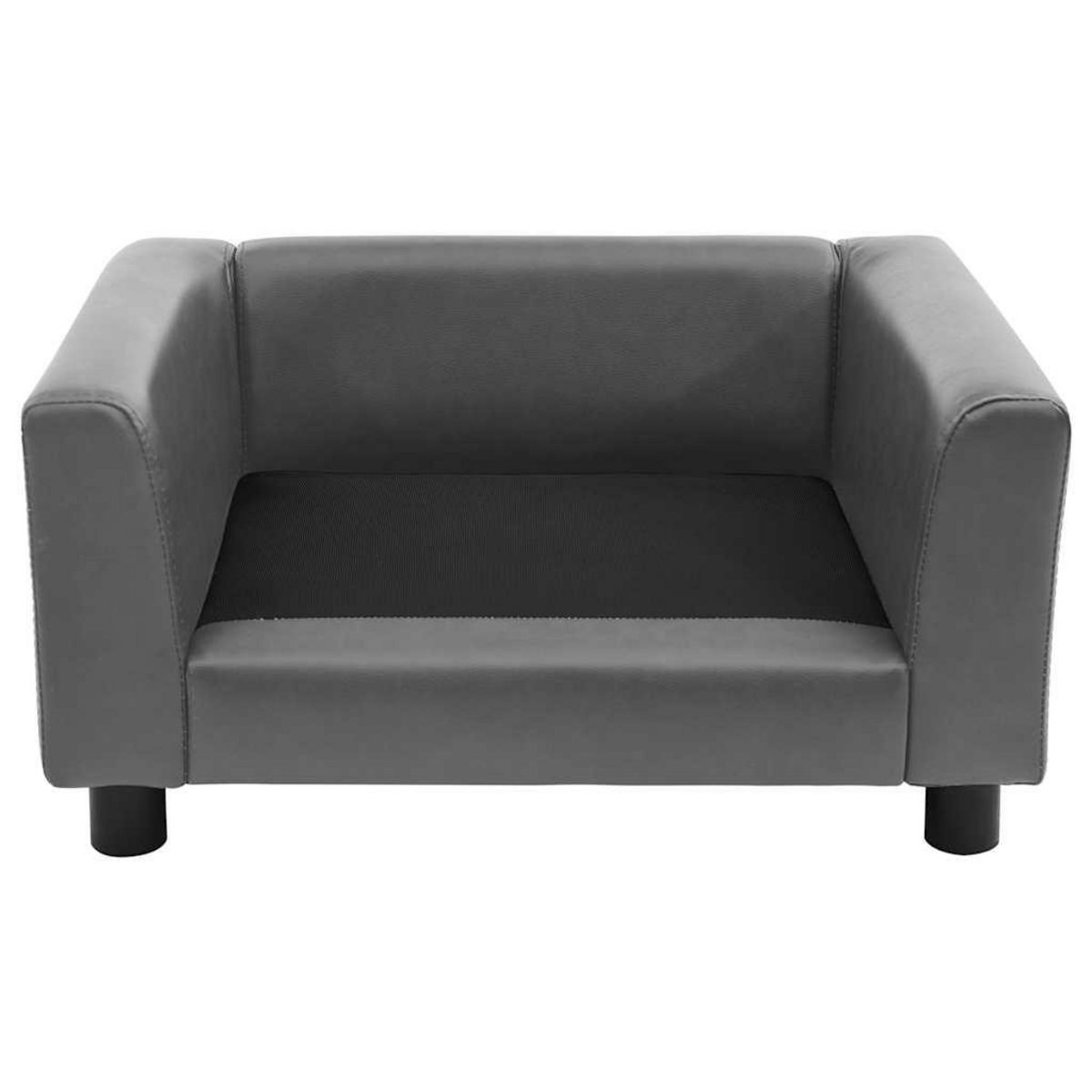 VIDAXL Canape pour chien Gris 60x43x30 cm Peluche et similicuir