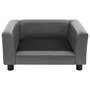Voir la diapositive 4 : VIDAXL Canape pour chien Gris 60x43x30 cm Peluche et similicuir
