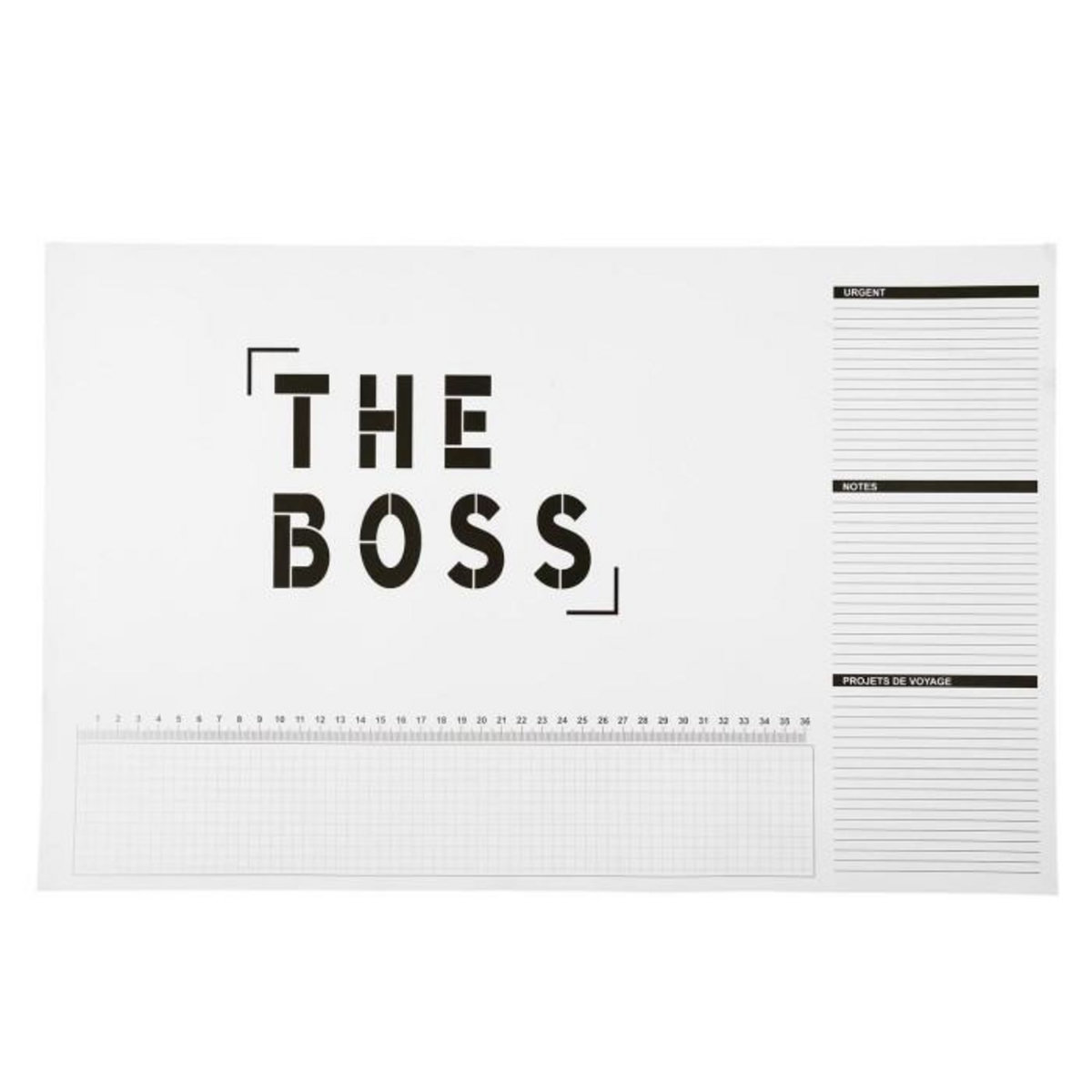 Paris Prix Sous Main en Papier  The Boss  50cm Blanc & Noir