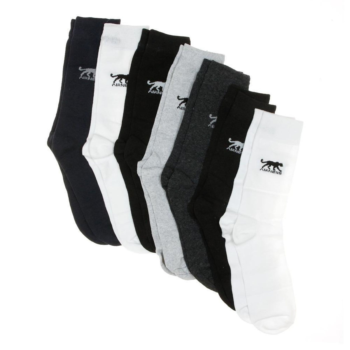Airness X7 Paires de Chaussettes Noires/Grises/Blanches Homme Airness 1/414/109