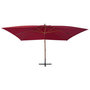 Voir la diapositive 2 : VIDAXL Parasol de jardin en porte-a-faux et mat en bois rouge bordeaux