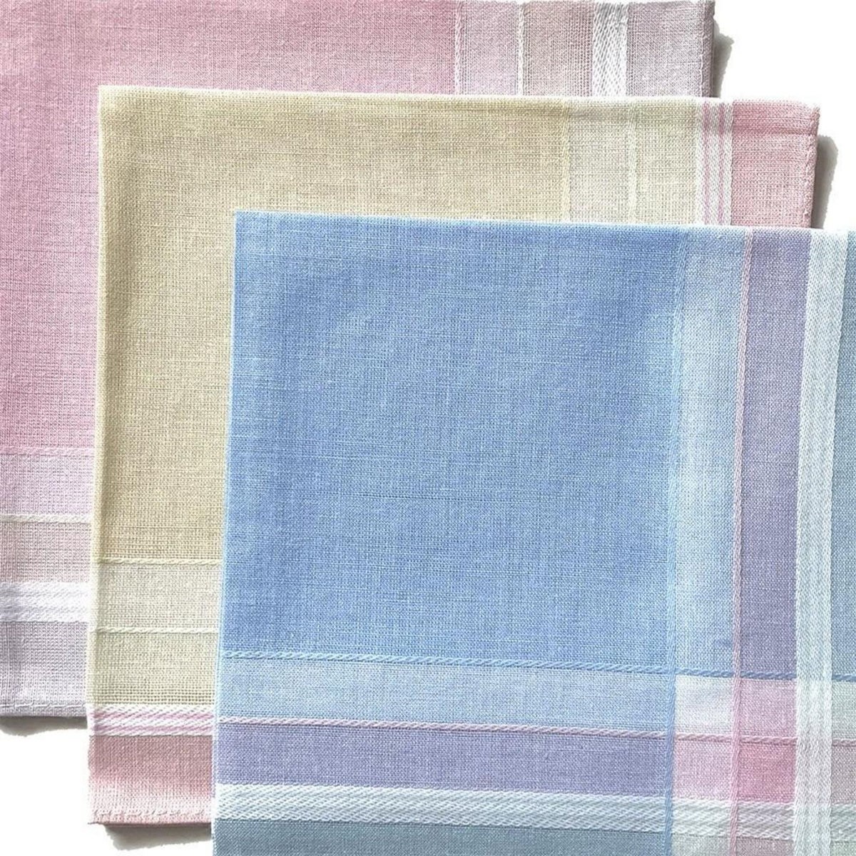 VANDERSICKEL Lot de 12 mouchoirs dame carreaux 29x29 cm 100% coton