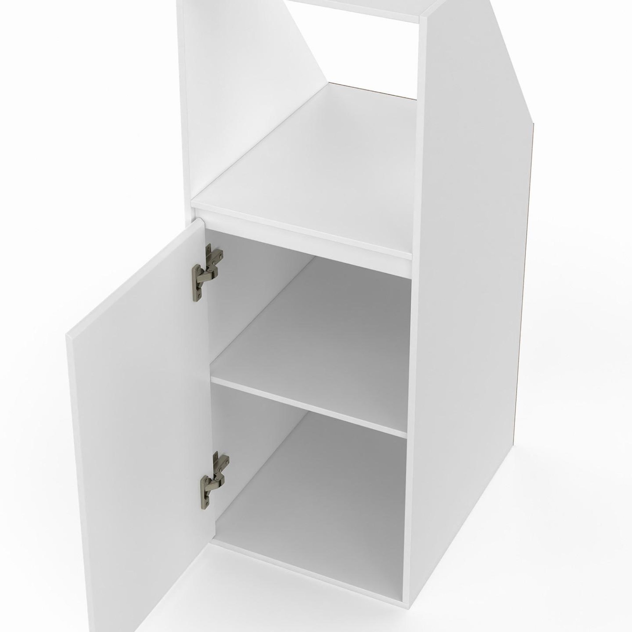 Voir la diapositive 5 : ID MARKET Armoire sous pente 1 porte et 1 niche tomi 40 x 50 x 110/70 cm blanc