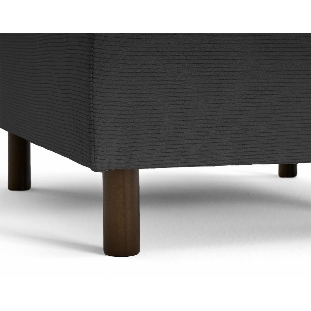 LISA DESIGN Jake - pouf en velours côtelé - pieds bois foncé