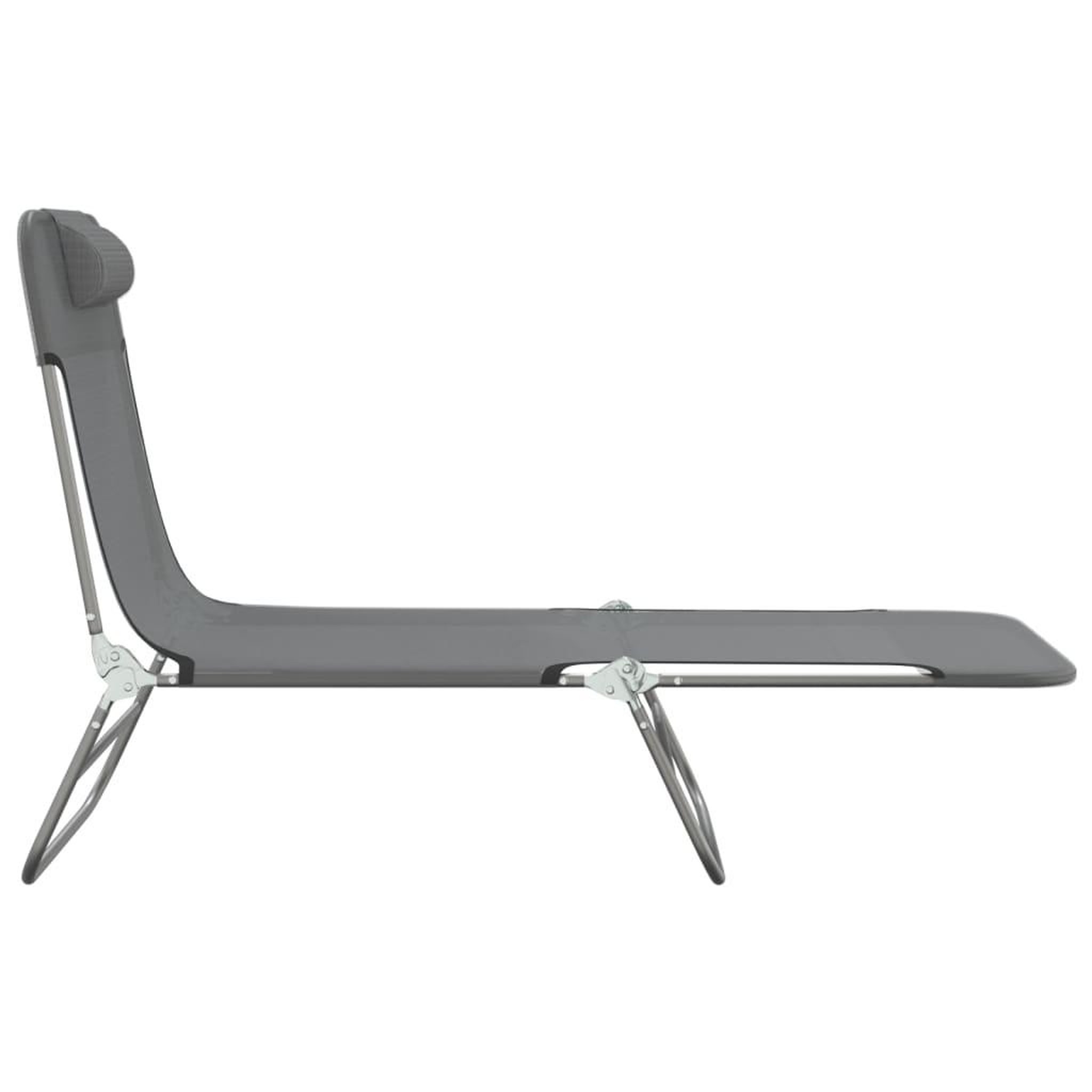 Voir la diapositive 5 : VIDAXL Chaises longues pliables lot de 2 gris textilene et acier