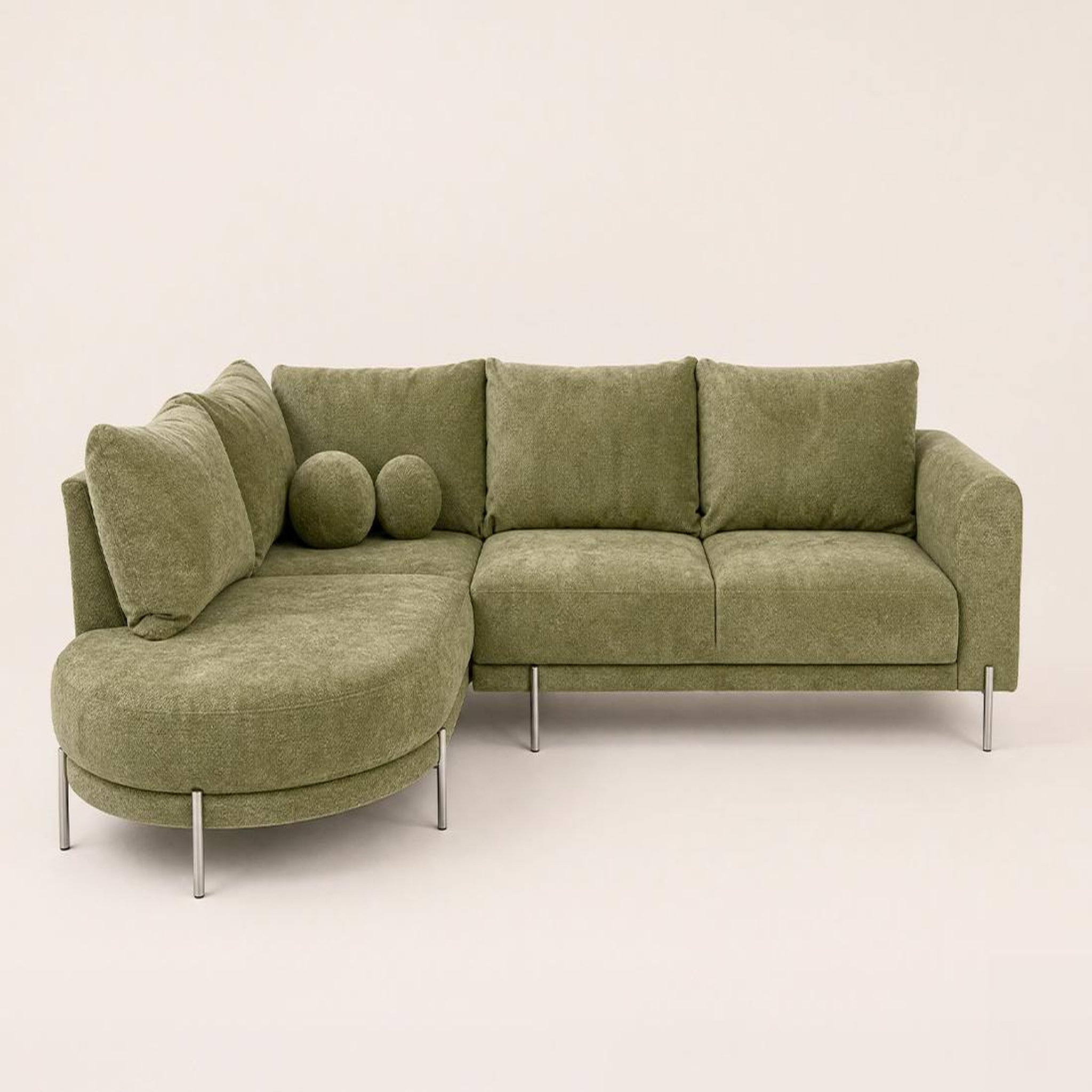 Voir la diapositive 6 : BEST MOBILIER Gabin - canapé d'angle gauche 5 places en velours texturé
