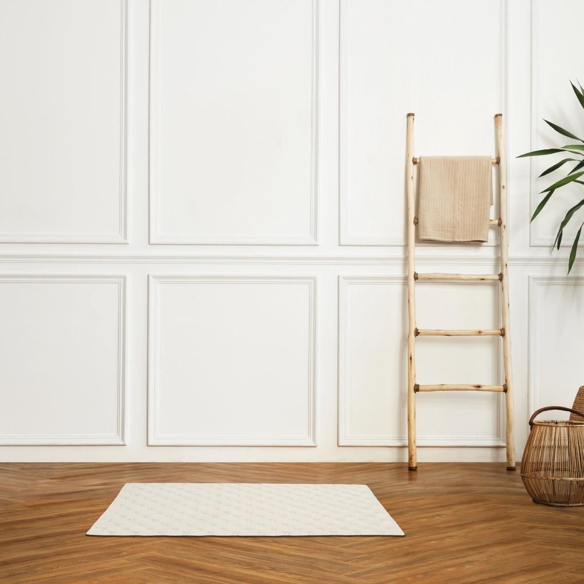 GUY LEVASSEUR Tapis de bain déco uni en coton 50x80cm