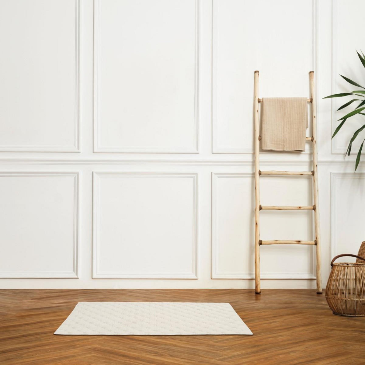 GUY LEVASSEUR Tapis de bain déco uni en coton 50x80cm