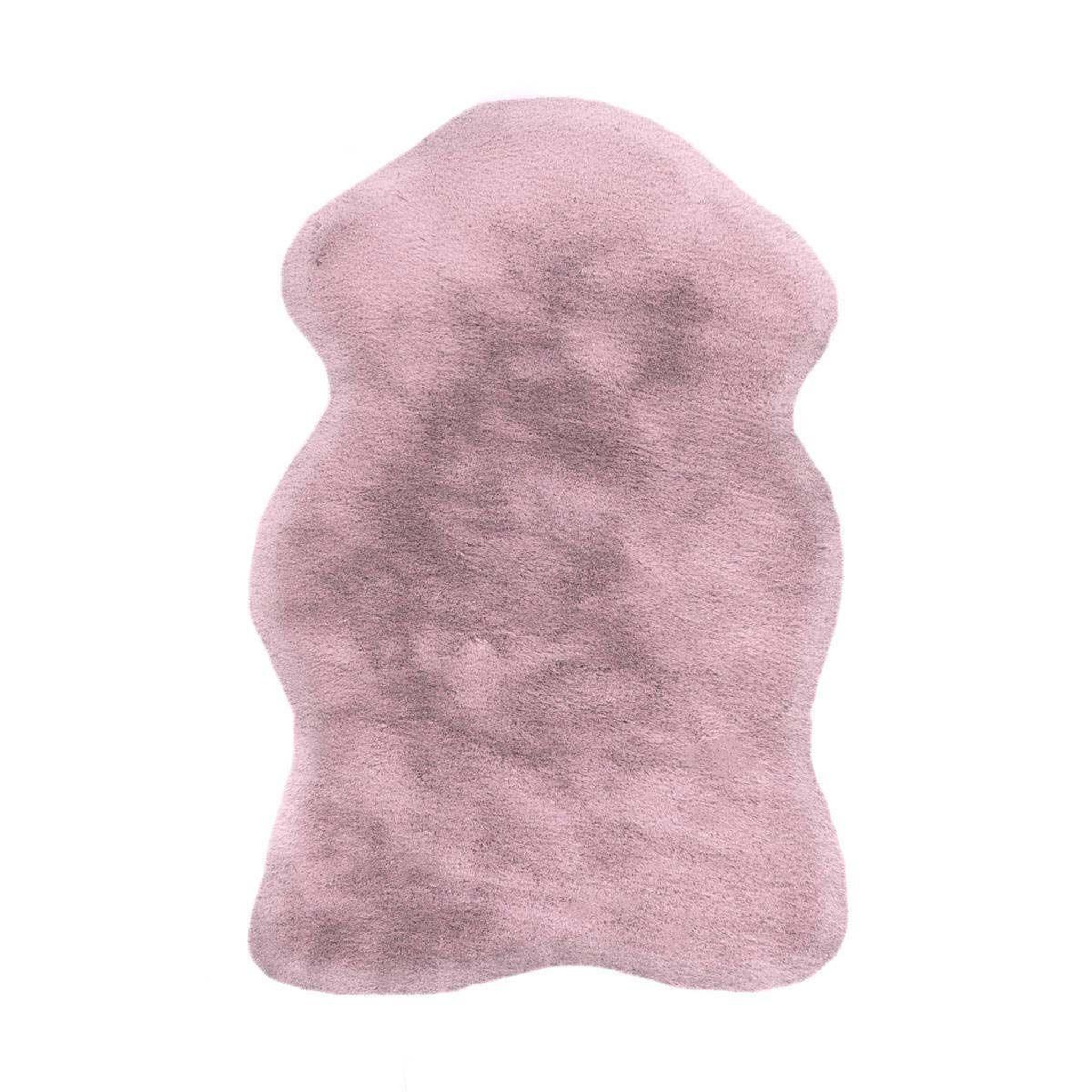 Paris Prix Tapis uni doux poils longs  rabbit  60x90cm rose